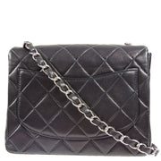 Chanel 2000-2001 * Black Lambskin Mini Classic Square Flap Shoulder Bag 17 SHW