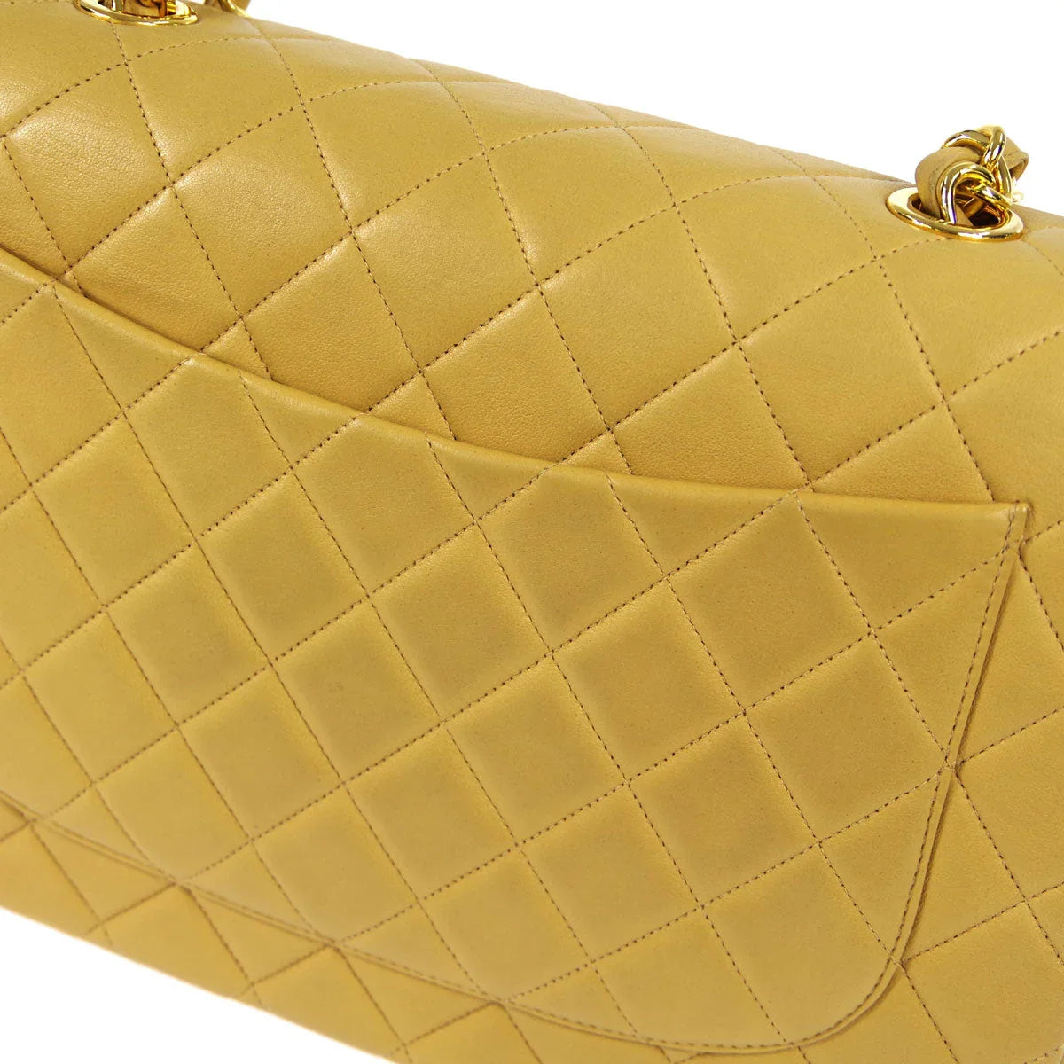 Chanel 1994-1996 * Beige Lambskin Jumbo Classic Flap Shoulder Bag