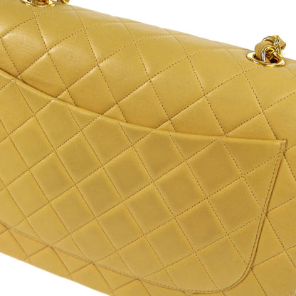Chanel 1994-1996 * Beige Lambskin Jumbo Classic Flap Shoulder Bag