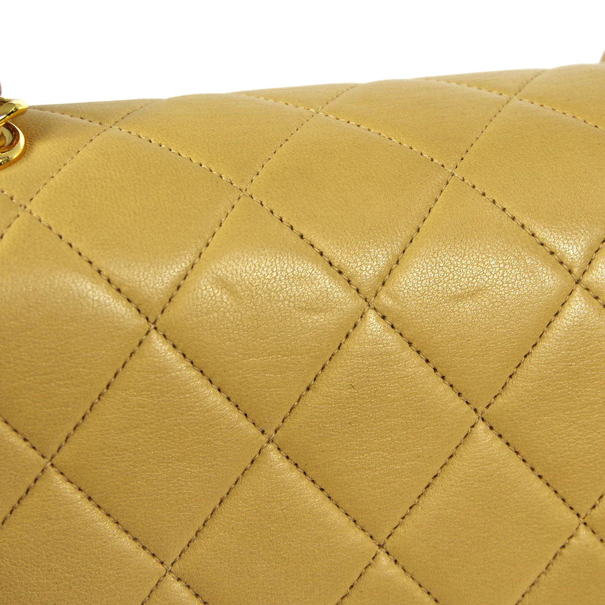 Chanel 1994-1996 * Beige Lambskin Jumbo Classic Flap Shoulder Bag