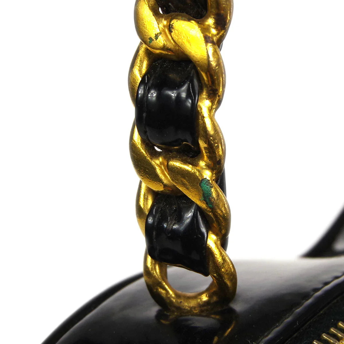 Chanel 1994-1996 Black Patent Leather Heart Vanity Handbag