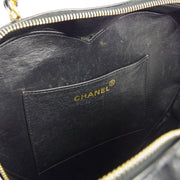 Chanel 1994-1996 Black Patent Leather Heart Vanity Handbag