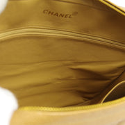Chanel 1994-1996 Beige Caviar Jumbo Vertical Stitch Pocket Camera Bag
