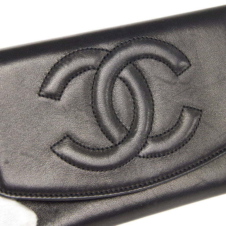 Chanel Vintage 1996 Jumbo Classic Flap Bag 24k GHW Black Lambskin