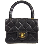 Chanel 1994 Black Lambskin Micro Classic Flap Handbag