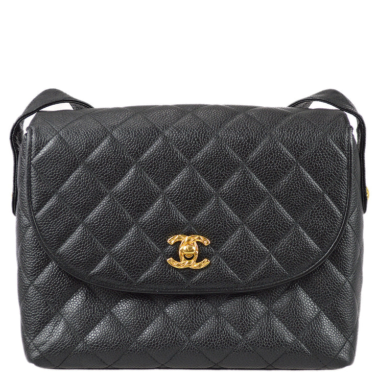 Chanel 1991-1994 Black Caviar Small Flap Shoulder Bag – AMORE
