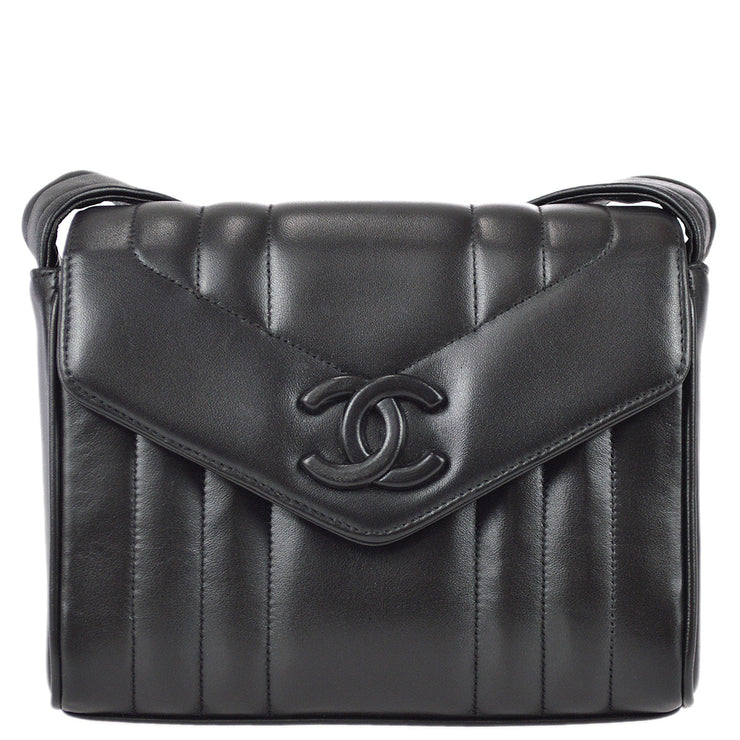 Chanel 1994-1996 Black Lambskin Mademoiselle Shoulder Bag – AMORE