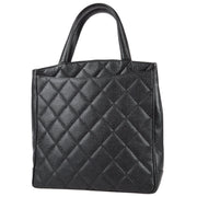 Chanel 1997-1999 Black Caviar Tote Handbag