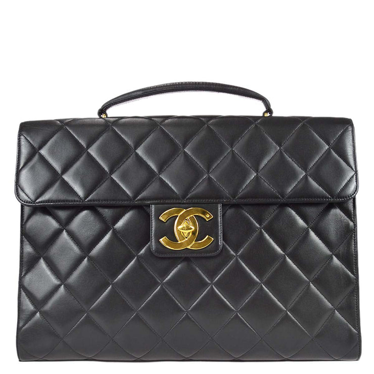 Chanel 1994-1996 Black Lambskin Briefcase Business Handbag – AMORE Vintage  Tokyo