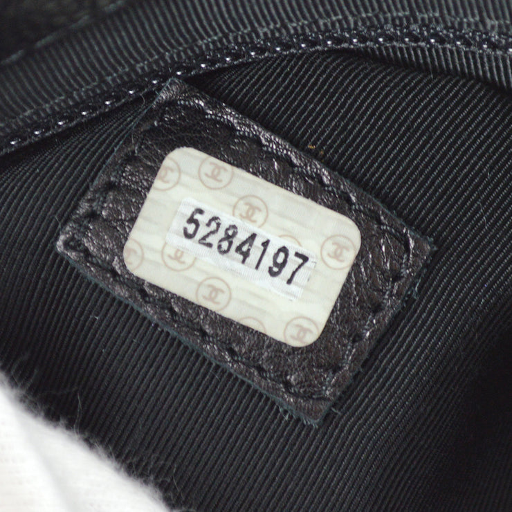 Chanel 1997-1999 Black Caviar Chain Pocket Tote 30
