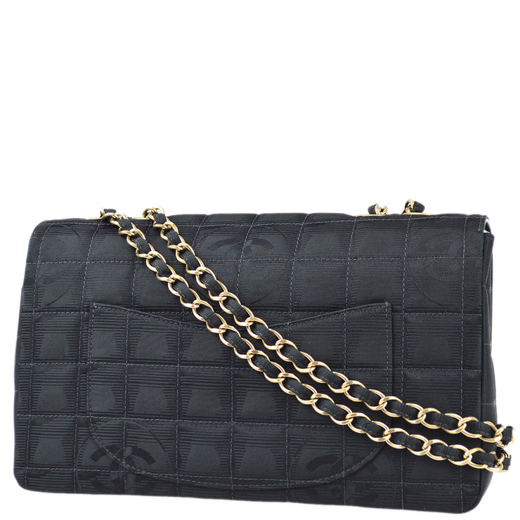 Chanel 2001-2003 Black New Travel Line Medium Classic Single Flap