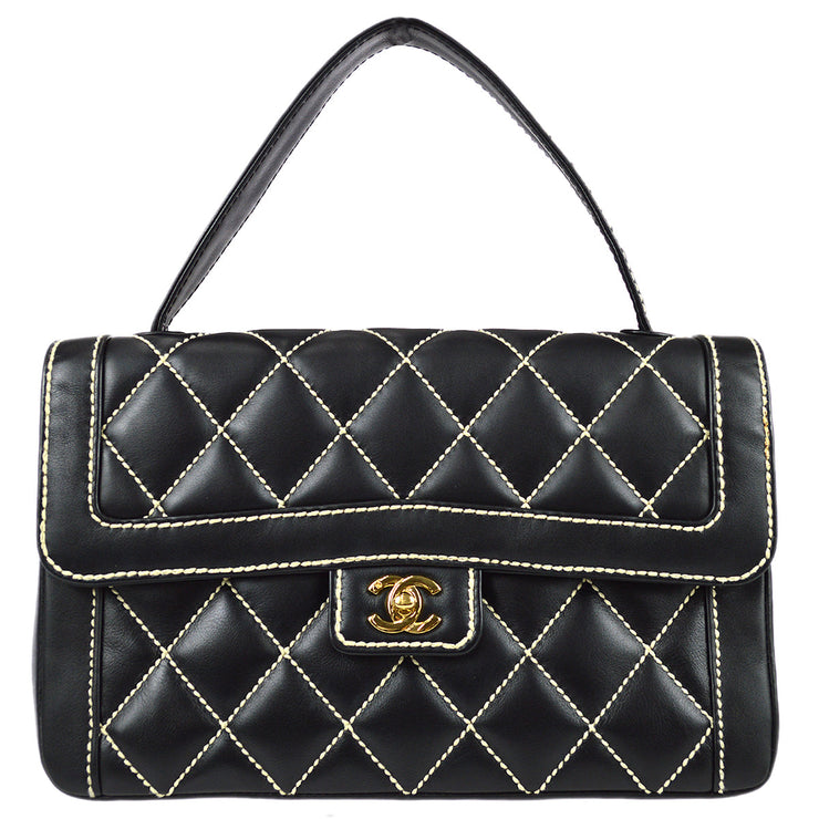 Chanel Black Calfskin Wild Stitch Handbag – AMORE Vintage Tokyo