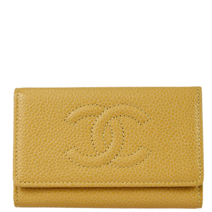 Chanel 2004-2005 Beige Caviar Timeless Key Case