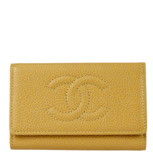 Chanel 2004-2005 Beige Caviar Timeless Key Case