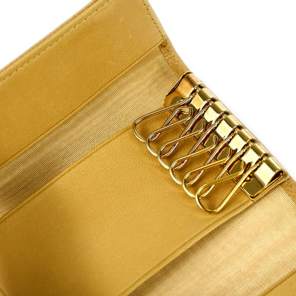 Chanel 2004-2005 Beige Caviar Timeless Key Case