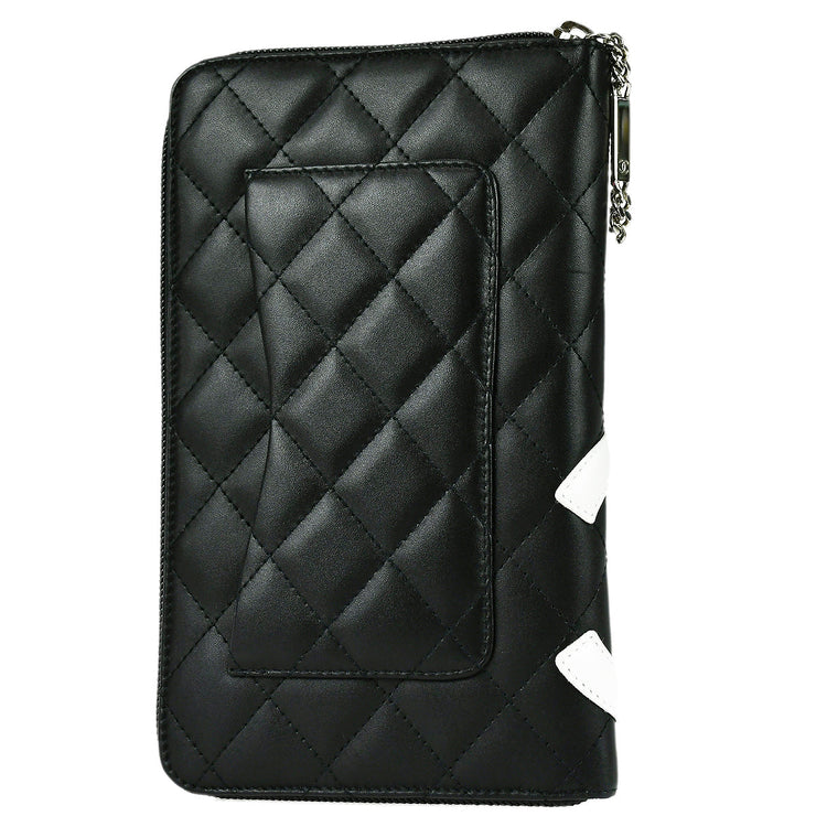 Chanel 2011 Black Calfskin Cambon Ligne Long Wallet