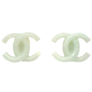 Chanel 2002 CC Earrings Clip-On Green Acrylic