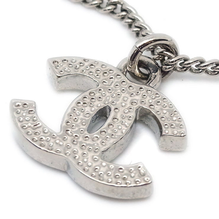 Chanel Silver Tone Metal Black CC Crystal Large Pendant Necklace, Chanel