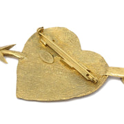 Chanel Bow And Arrow Heart Brooch Gold 93A
