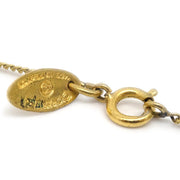Chanel Chain Pendant Necklace Rhinestone Gold 3642