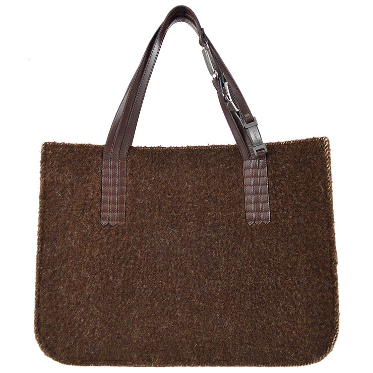 Chanel 2000-2001 Brown Sheepskin Tote Handbag