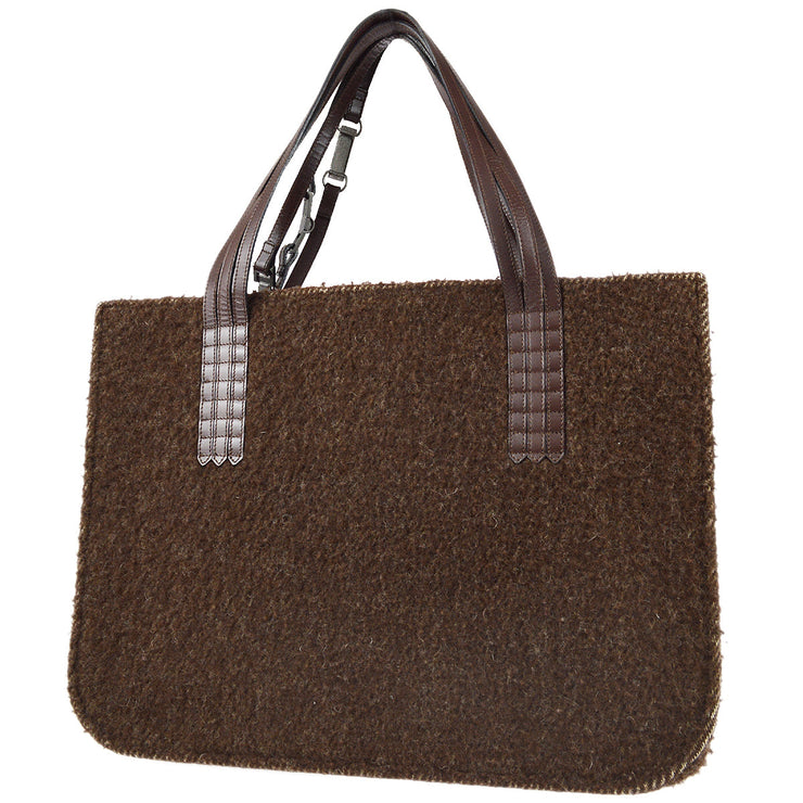 Chanel 2000-2001 Brown Sheepskin Tote Handbag