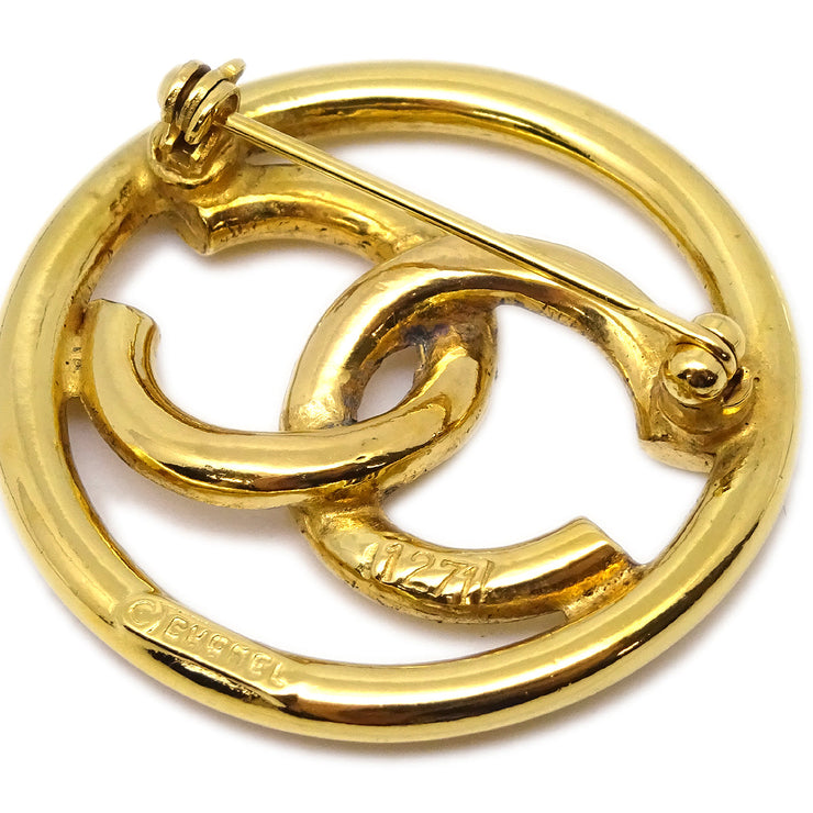 Chanel Medallion Brooch Pin Gold 1271