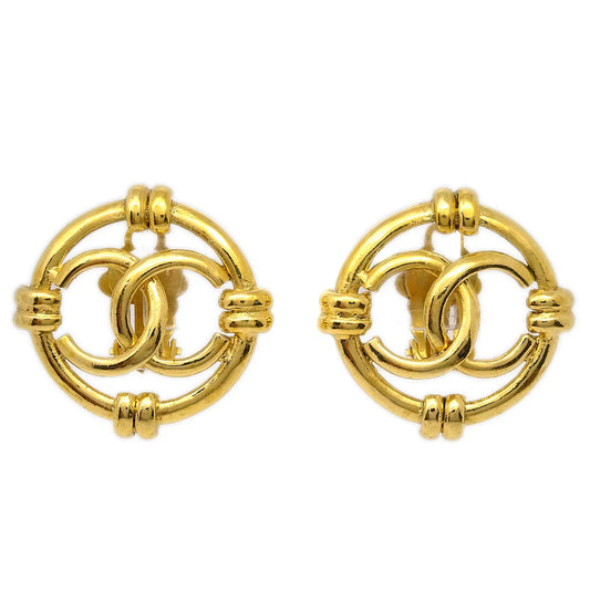 Chanel 1993 Earrings Gold Clip-On