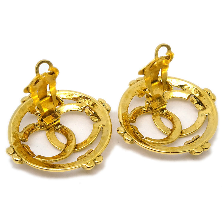 Chanel 1993 Earrings Gold Clip-On