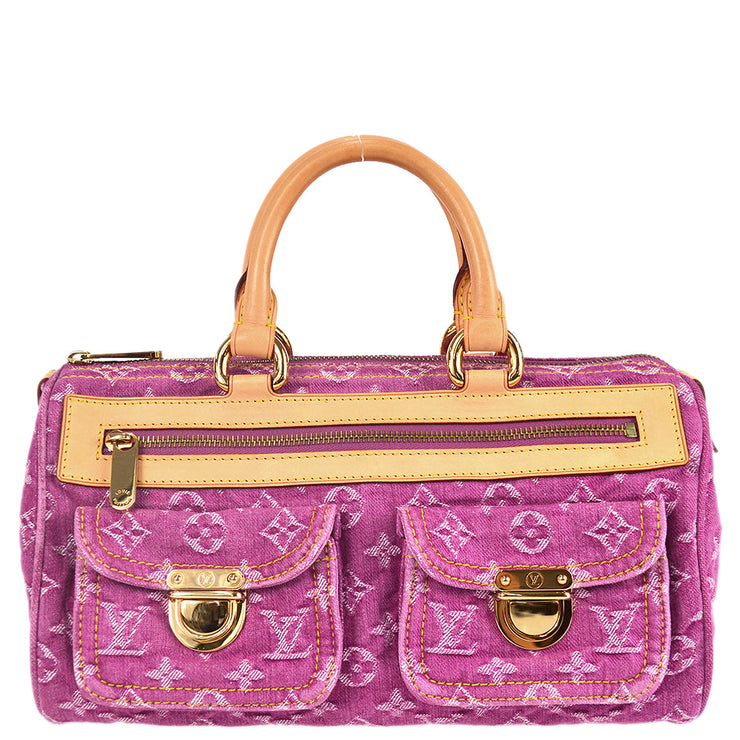 Rare Louis Vuitton Pink Denim Neo Speedy Handbag