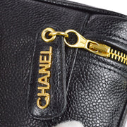 Chanel 1996-1997 Black Caviar Triple CC Shoulder Bag