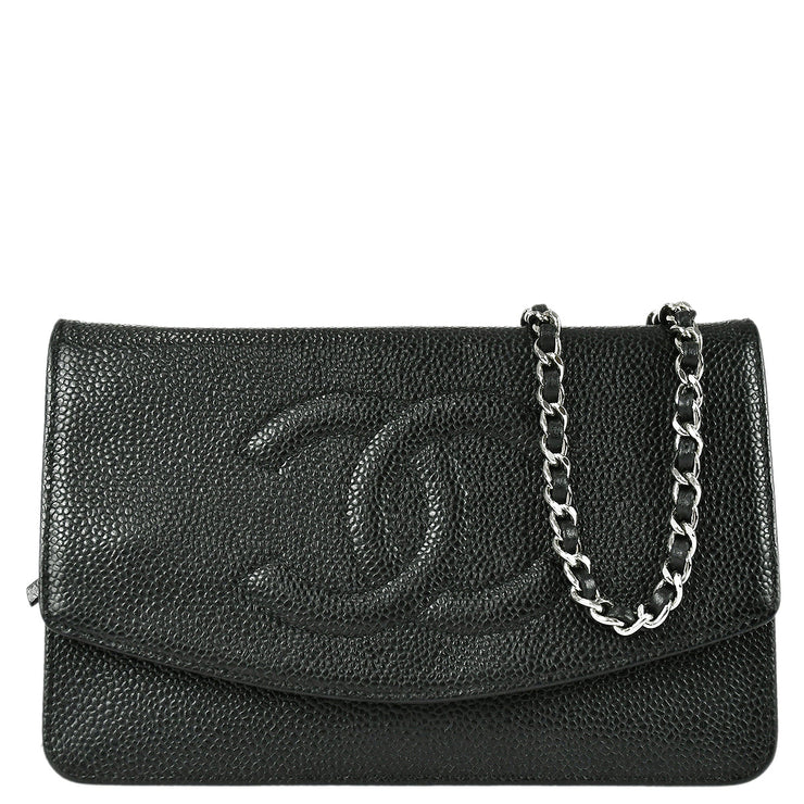 Chanel 2006-2008 Black Caviar Timeless WOC Wallet on Chain SHW – AMORE  Vintage Tokyo