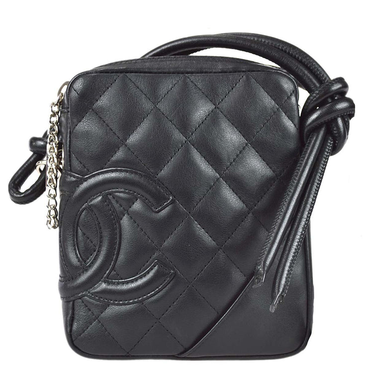 Chanel 2004-2005 Black Calfskin Cambon Ligne Shoulder Bag