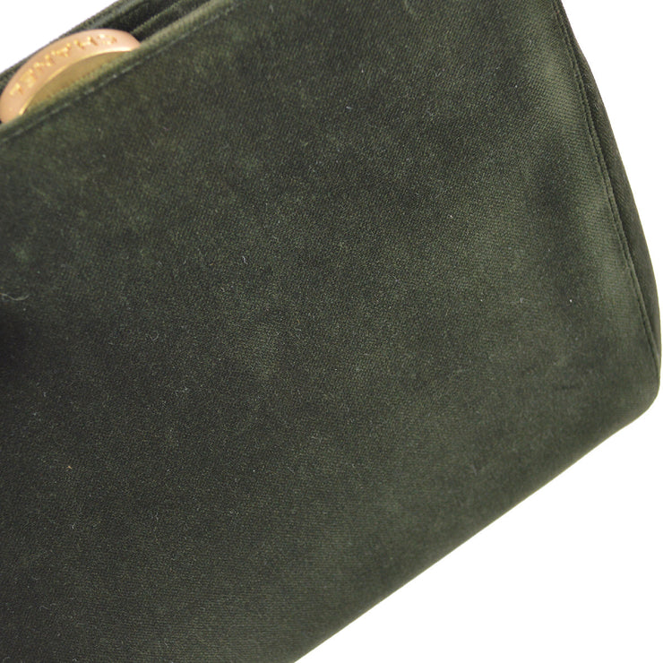 Chanel 1997-1999 Green Velvet Handbag