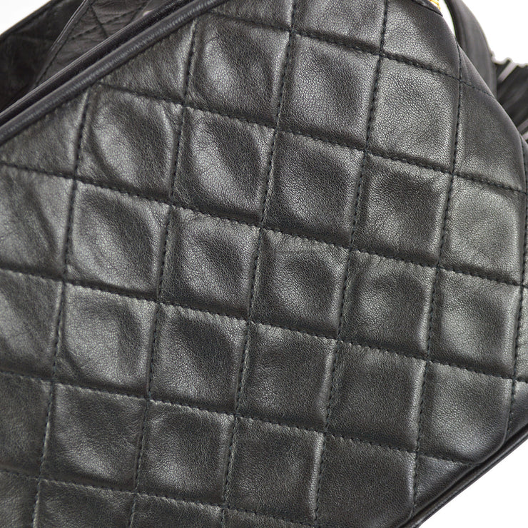 Chanel 1991-1994 Black Lambskin Chevron Shoulder Bag – AMORE