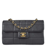 Chanel 2001-2003 Black Lambskin Small Choco Bar Flap Bag