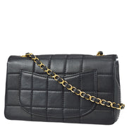Chanel 2001-2003 Black Lambskin Small Choco Bar Flap Bag