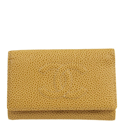 Chanel 2003-2004 Beige Caviar Timeless Key Case