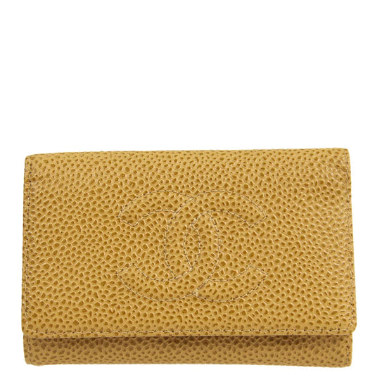Chanel 2003-2004 Beige Caviar Timeless Key Case