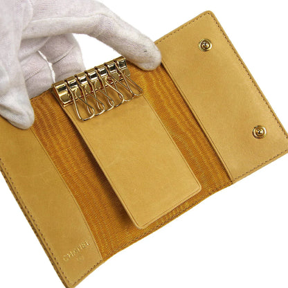 Chanel 2003-2004 Beige Caviar Timeless Key Case