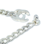 Chanel Turnlock Chain Necklace Silver 96P
