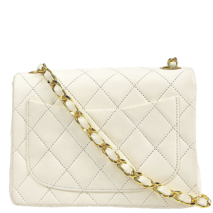 Chanel 1989-1991 White Lambskin Mini Square Flap Bag 17 – AMORE Vintage  Tokyo