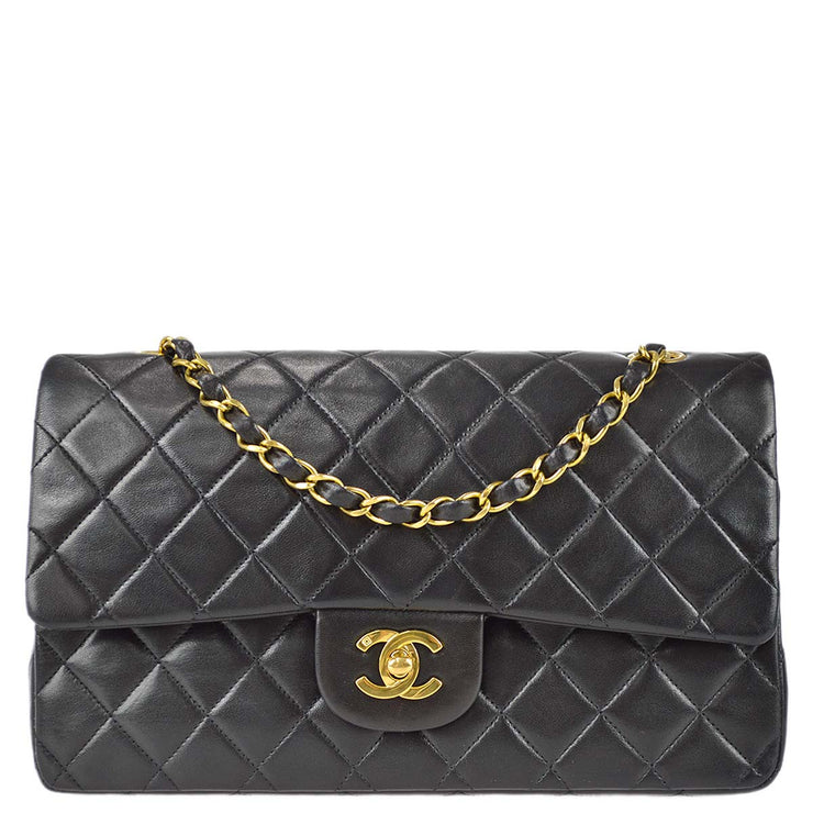 Chanel Classic Double Flap Medium Shoulder Bag Black Lambskin – AMORE  Vintage Tokyo
