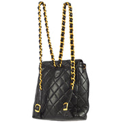 Chanel 1994-1996 Black Lambskin Duma Chain Backpack