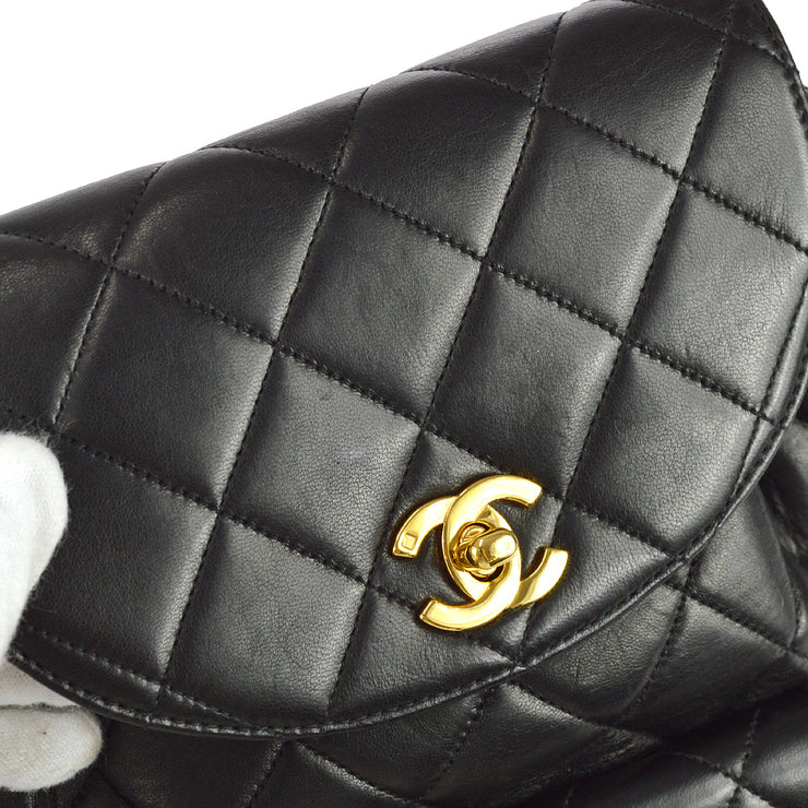 Chanel 1994-1996 Black Lambskin Duma Chain Backpack