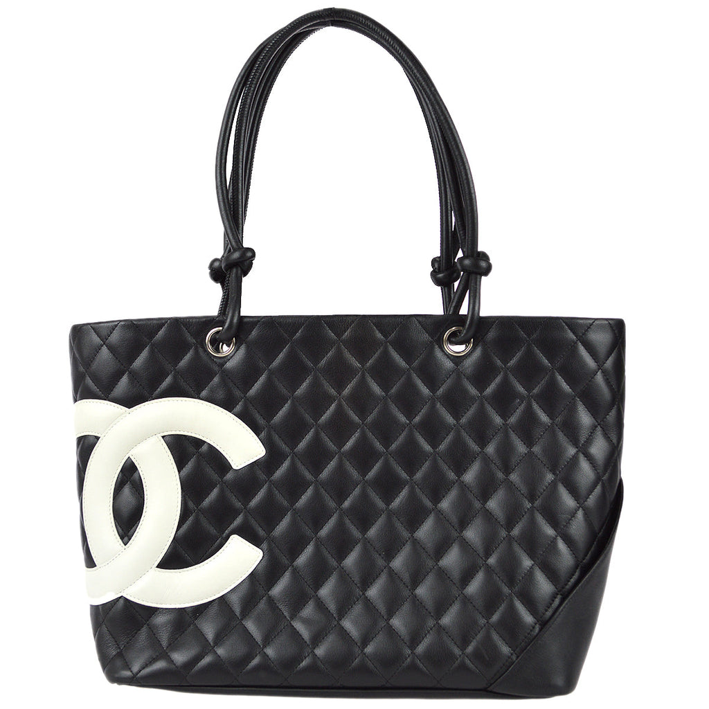 Chanel 2004-2005 Black Calfskin Cambon Ligne Tote Handbag – AMORE