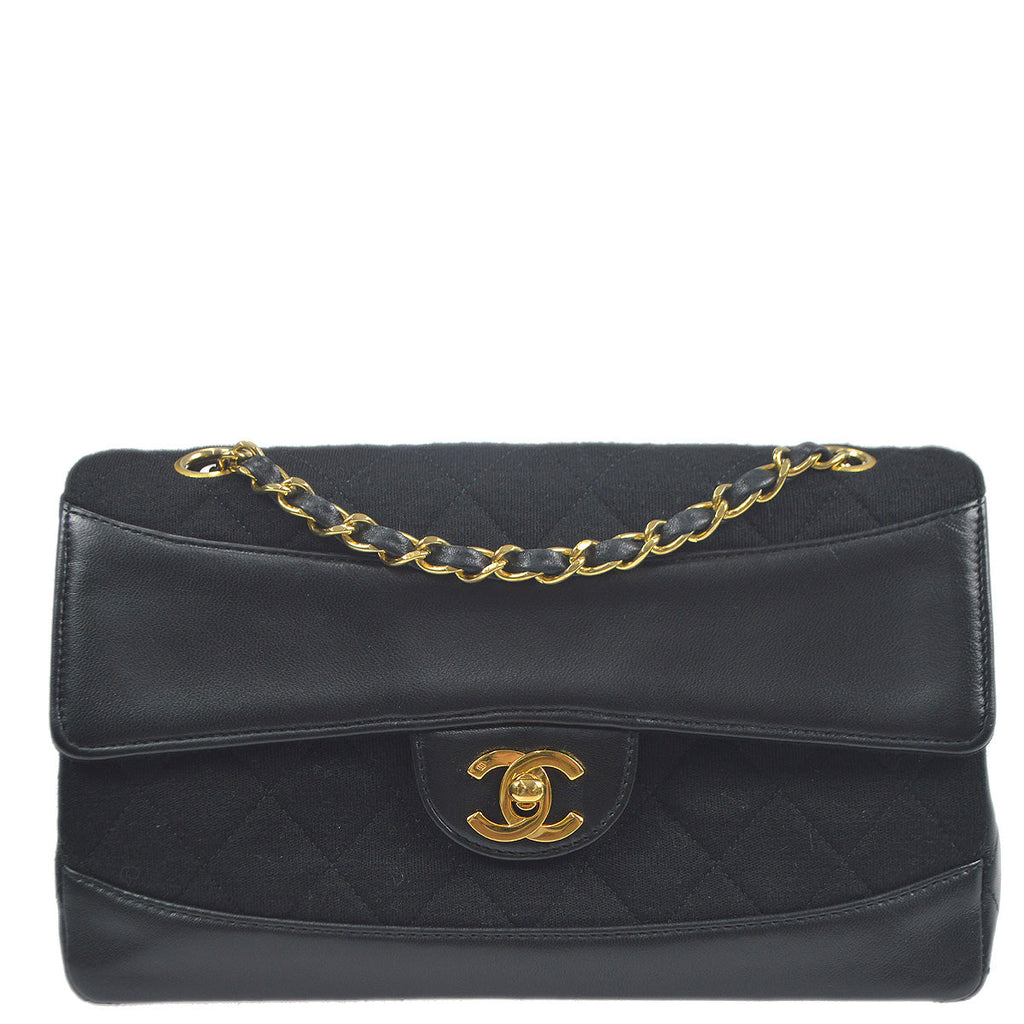 Chanel 1991-1994 Black Cotton Double Chain Shoulder Bag – AMORE Vintage  Tokyo