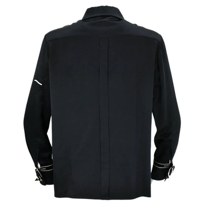 Chanel Ribbon Blouse Shirt Black 94A #40