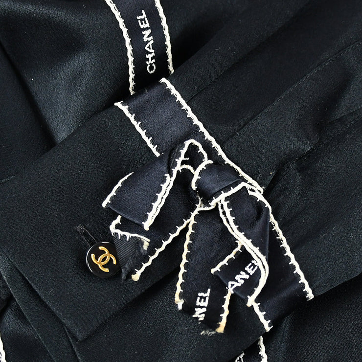 Chanel Blouse Shirt Black 94A #40