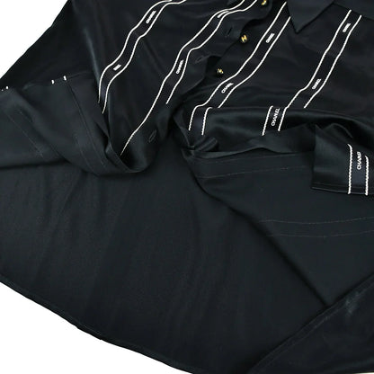 Chanel Ribbon Blouse Shirt Black 94A #40